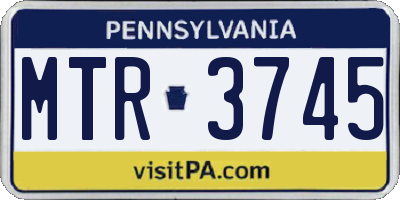 PA license plate MTR3745