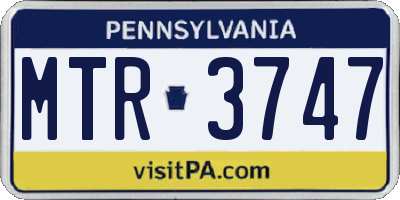 PA license plate MTR3747