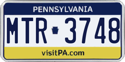 PA license plate MTR3748