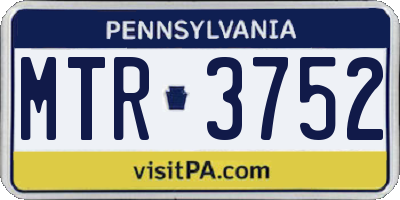 PA license plate MTR3752
