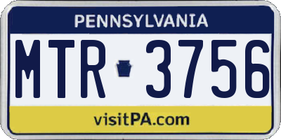 PA license plate MTR3756
