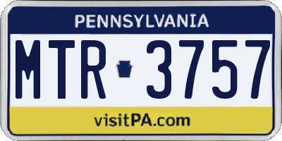 PA license plate MTR3757