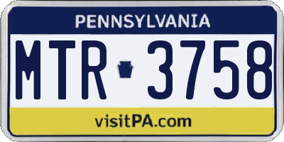PA license plate MTR3758