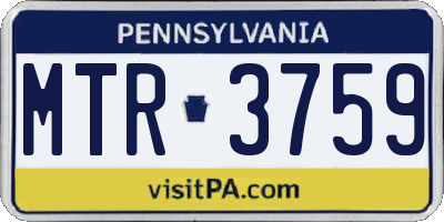 PA license plate MTR3759