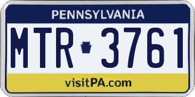 PA license plate MTR3761