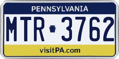 PA license plate MTR3762