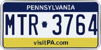 PA license plate MTR3764