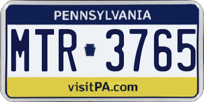 PA license plate MTR3765