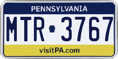 PA license plate MTR3767