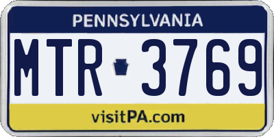 PA license plate MTR3769