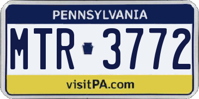 PA license plate MTR3772