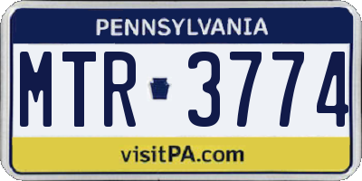 PA license plate MTR3774