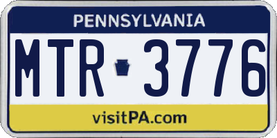 PA license plate MTR3776