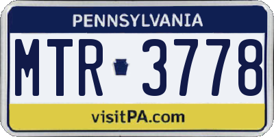 PA license plate MTR3778