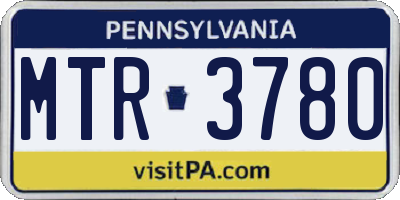 PA license plate MTR3780