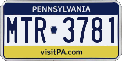 PA license plate MTR3781