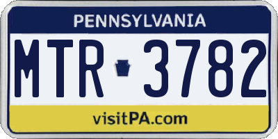 PA license plate MTR3782