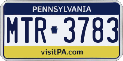 PA license plate MTR3783