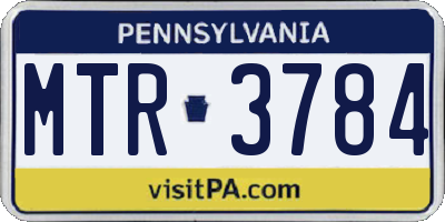 PA license plate MTR3784