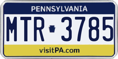 PA license plate MTR3785