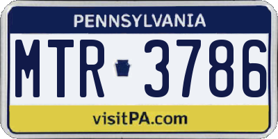 PA license plate MTR3786