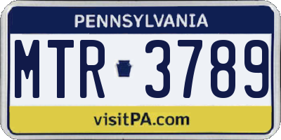 PA license plate MTR3789