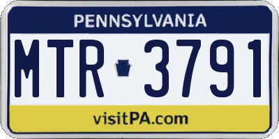 PA license plate MTR3791