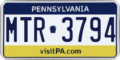 PA license plate MTR3794