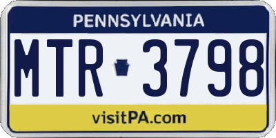 PA license plate MTR3798