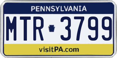 PA license plate MTR3799