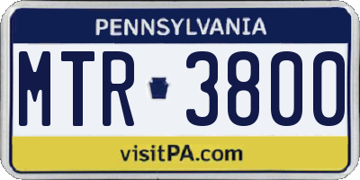 PA license plate MTR3800