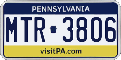 PA license plate MTR3806