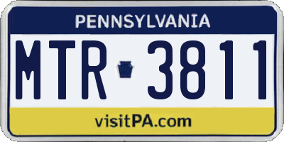 PA license plate MTR3811