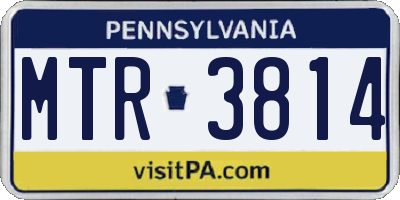 PA license plate MTR3814