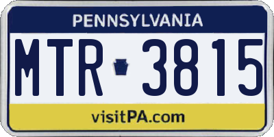 PA license plate MTR3815