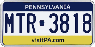 PA license plate MTR3818