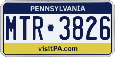 PA license plate MTR3826