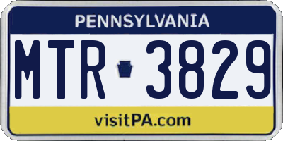 PA license plate MTR3829