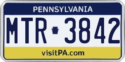 PA license plate MTR3842