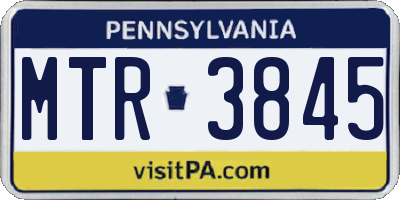 PA license plate MTR3845