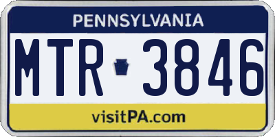 PA license plate MTR3846
