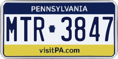 PA license plate MTR3847
