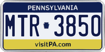 PA license plate MTR3850