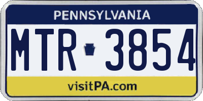 PA license plate MTR3854