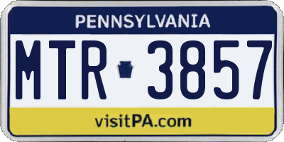 PA license plate MTR3857