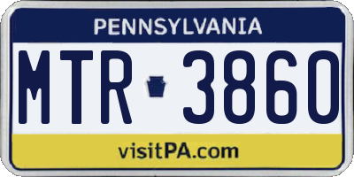 PA license plate MTR3860