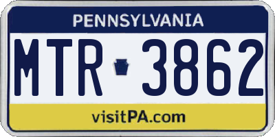 PA license plate MTR3862