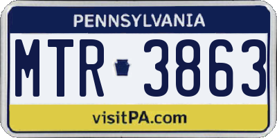 PA license plate MTR3863