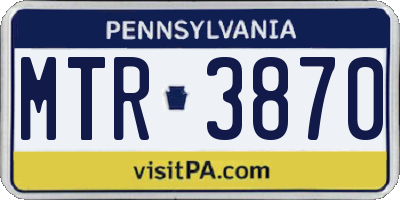 PA license plate MTR3870