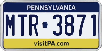 PA license plate MTR3871
